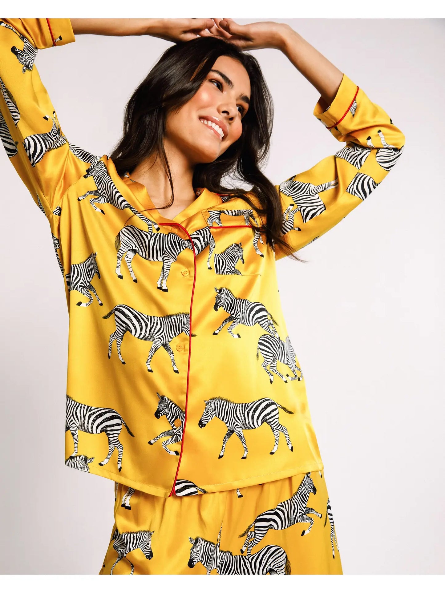 Satin Mustard Zebra Print