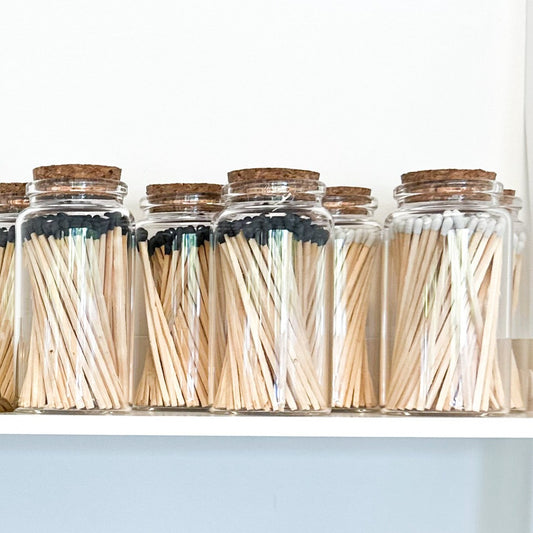 4in Wooden Matches with Glass Jar