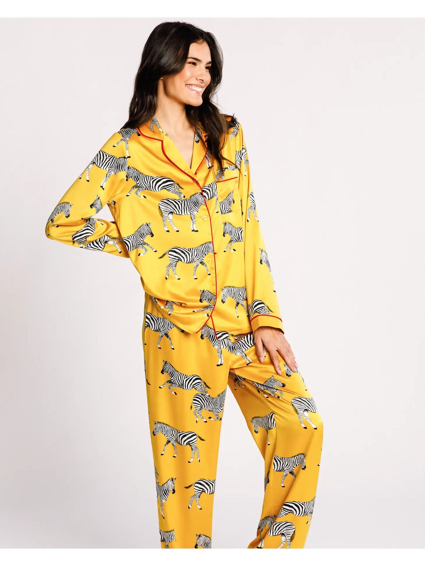 Satin Mustard Zebra Print