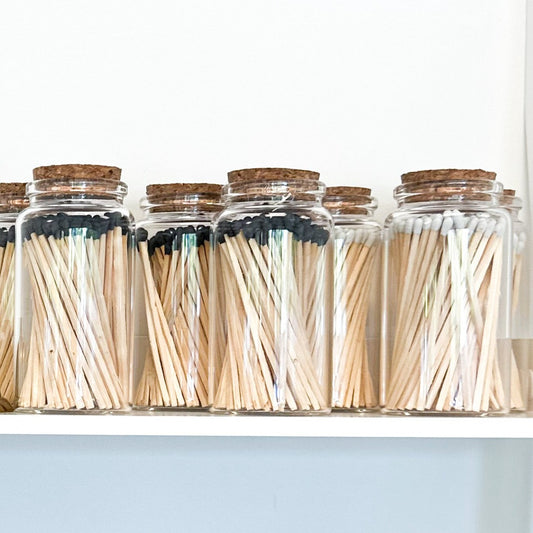 4in Wooden Matches with Glass Jar